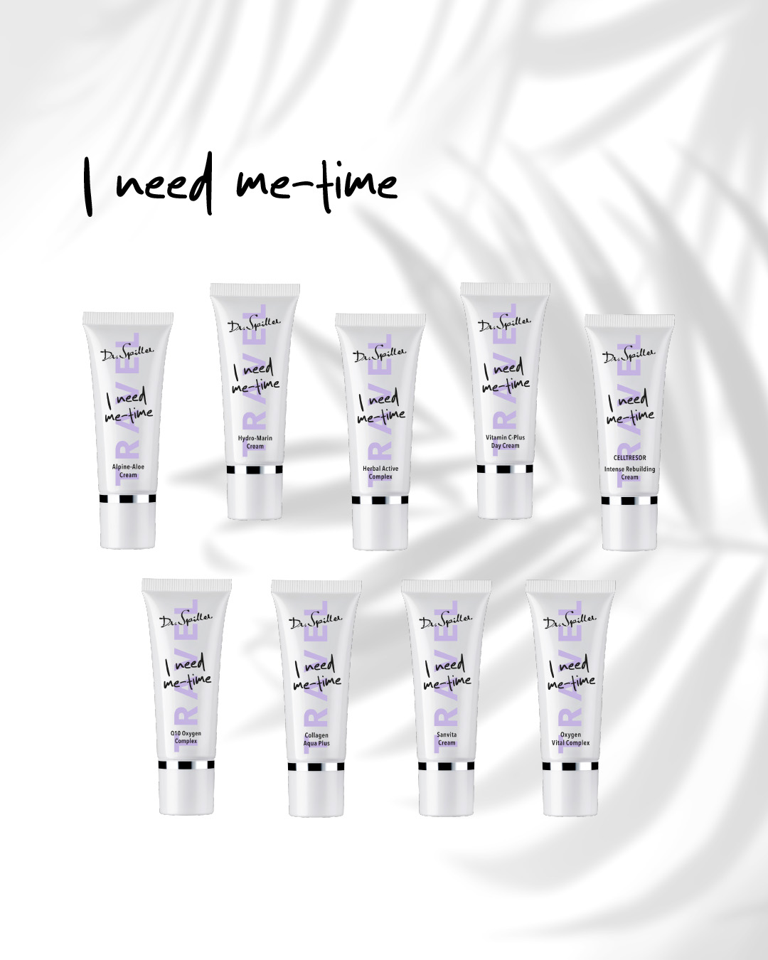 9 different creams in 20 ml travel size tubes