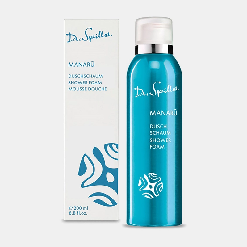 MANARU Duschschaum MANARU Duschschaum von Biomimetic Skincare – 200ml Pumpspender & Verpackung
